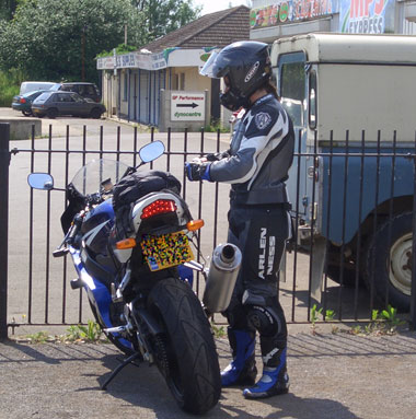 Caz finishes suiting up and gets set to put some  lessons into practice...