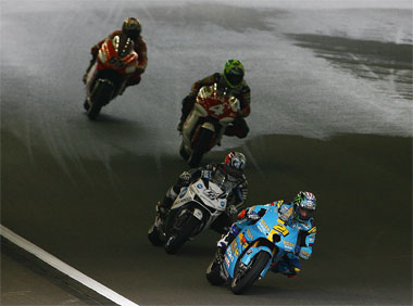 Those are probably the hardest conditionsyou'll find to race in. Neither wet nor dry, it makes tyre choice a real gamble...