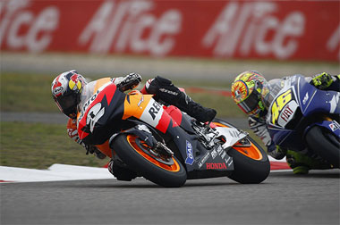 Pedrosa gave it all he could but this position lasted just one lap...