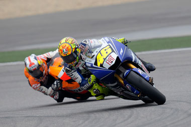 Valentino Rossi, back where he belongs. 
