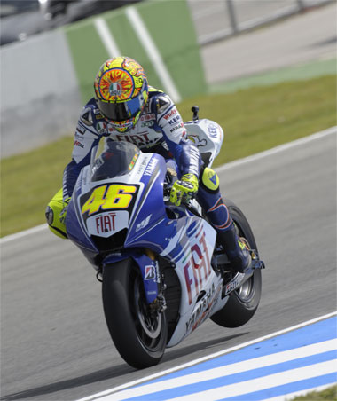 Valentino Rossi is having to try quite hard at the moment...