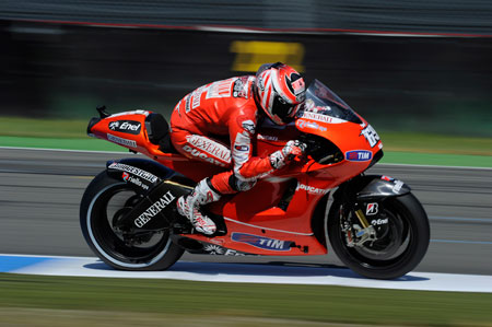 Nicky Hayden, outridden for once by Casey Stoner but still the more consistent Ducati rider (Pic: Ducati)