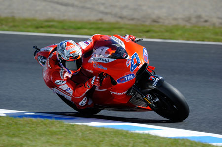 Casey Stoner made an herculean effort and rode the wheels off the Ducati all weekend... (Pic: Ducati)