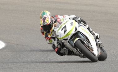 Carlos Checa on the way to his first race win in ten years. That champagne must have tasted good...