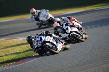 Toseland, Corser, Fabrizio and Smrz fought until the end (Pic: Yahmaha)